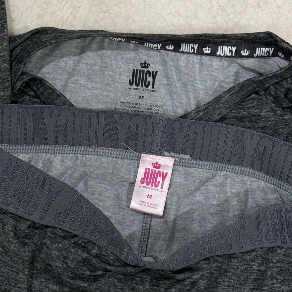 Juicy Couture pajama pants set PJ’s gray jogger style - Picture 2 of 6
